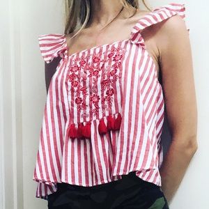 Zara red summer top